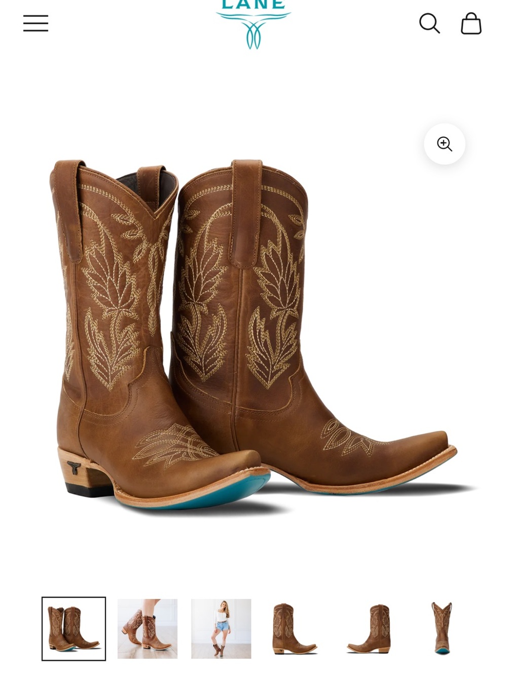 Lane Sandaga midi cowgirl boots